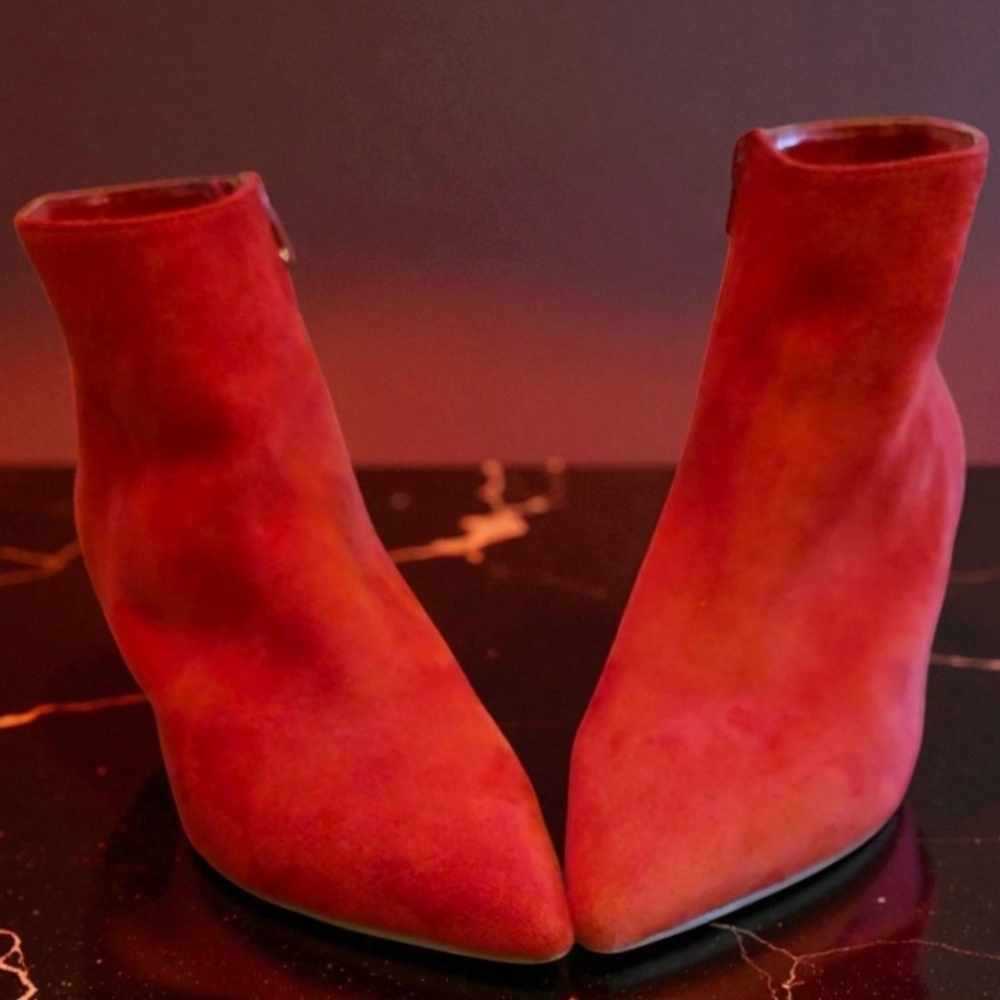 Charles By Charles David Vibrant Red Ankle Booties